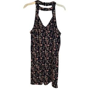 Entro Women's Large Boho Peasant Mini Dress Floral Lined Fast Shipping